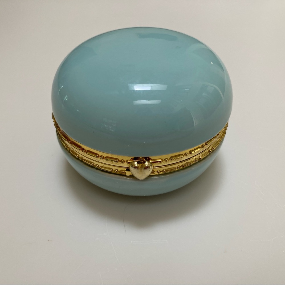 Light Teal and Gold Small Jewelry Box